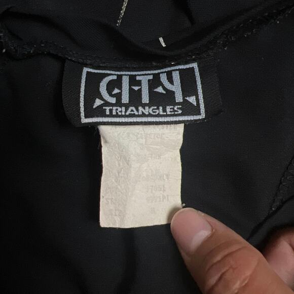 Vintage City Triangle Black Floral Dress 100% Polyester Size 11 Women’s - Picture 6 of 6